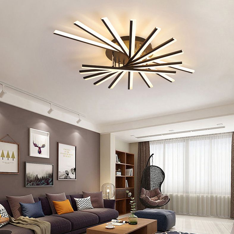 Nordic Modern Semi Flush Mount Ceiling Light Fixtures for Living Room Bedroom