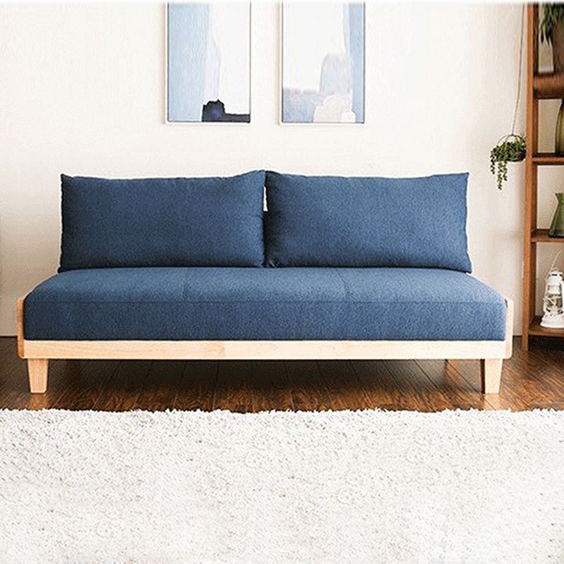 Linen Modern Armless Sofa Wooden Sleeper Sofa for Living Room, Apartment