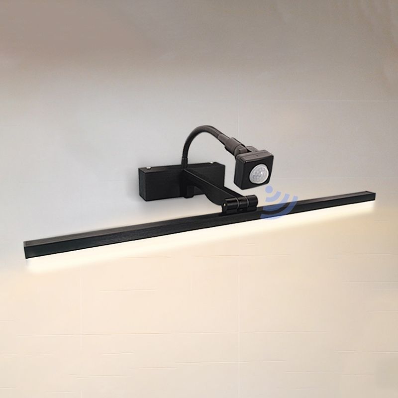 Linear Vanity Lighting Modern Style Metal 1 Light Vanity Wall Sconce in Black