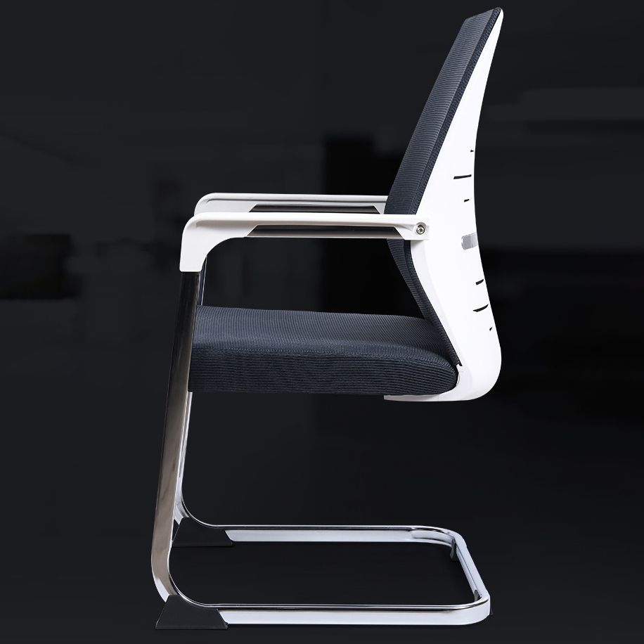 Modern Style Mesh Task Chair Middle Back Ergonomic No Wheels Office Chair