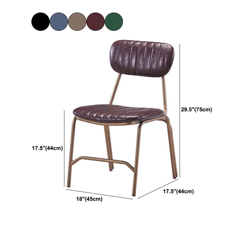 Glam Upholstered Dining Side Chair PU Leather Dining Chair for Dining Room