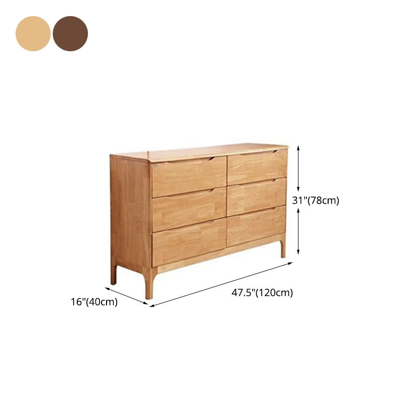 Rubber Wood Storage Chest Dresser Modern Bedroom Storage Chest with Drawers