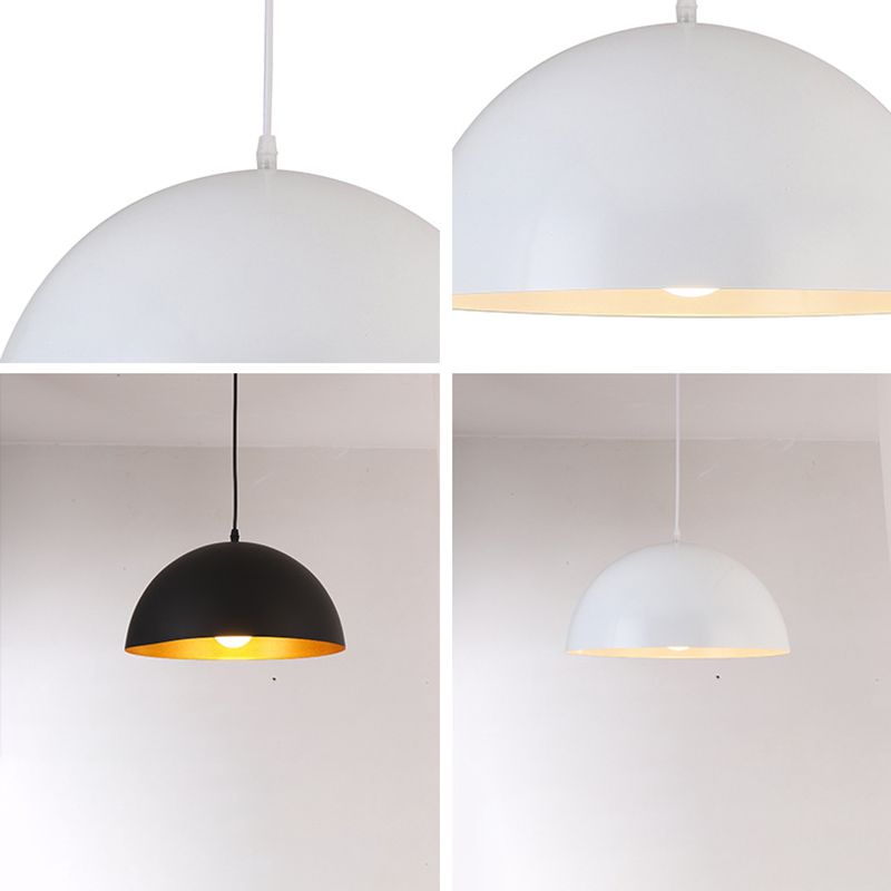 1-Light Dome Pendant Lights Contemporary Metal Macaron Pendant Lamp