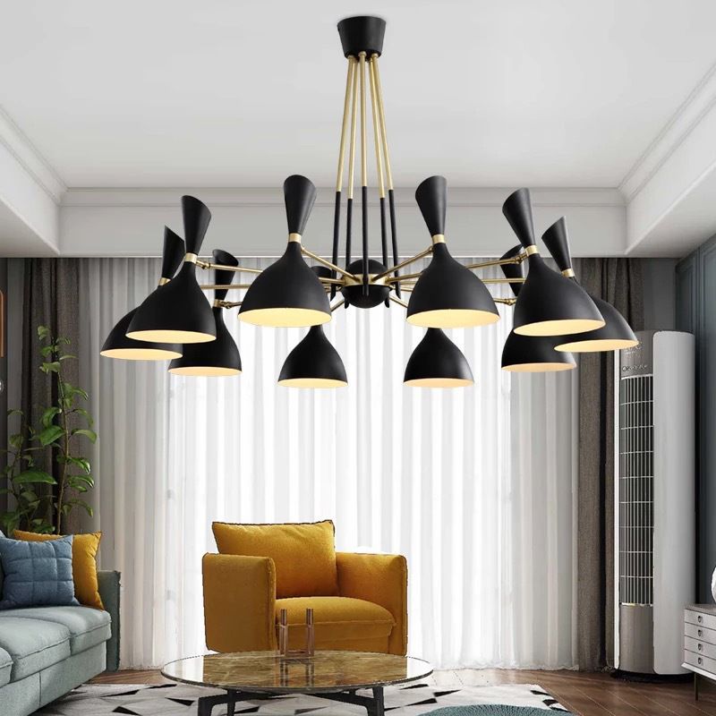 Postmodern Multi Head Chandelier Light Fixtures Metal Hanging Chandelier for Cafe