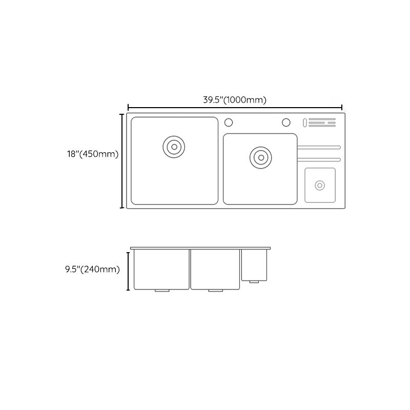 Modern Style Kitchen Sink Dirt Resistant Drop-In Sink with Drain Strainer Kit