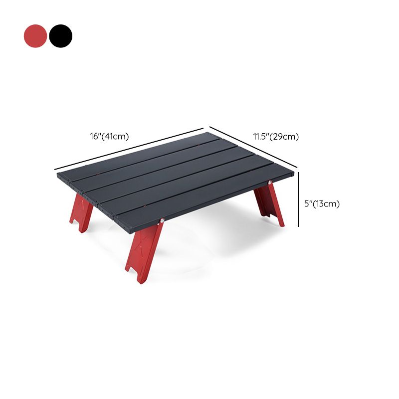 Contemporary Patio Table Metal Foldable Black Coffee Table for Outdoor