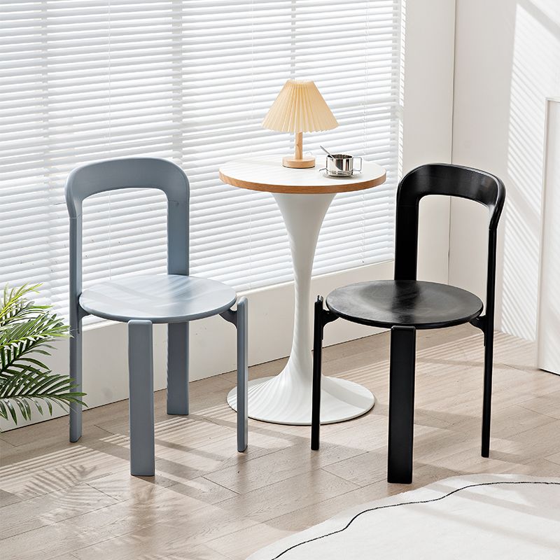 Contemporary Style Open Back Solid Wood Stackable Dining Side Chair for Home