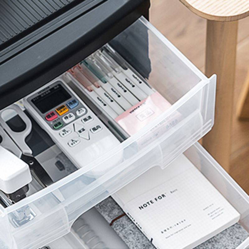 Modern Plastic Black Filing Cabinet with Drawers for Home and Office