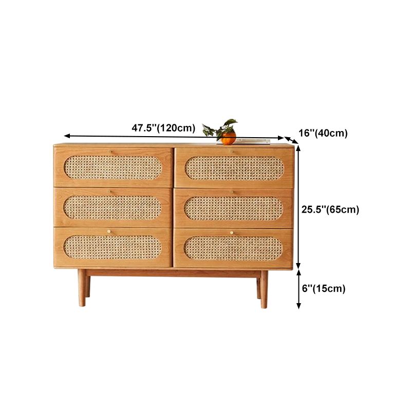 Modern Beige Sideboard Simple Pine Wood Buffet Table with Drawer for Dining Room