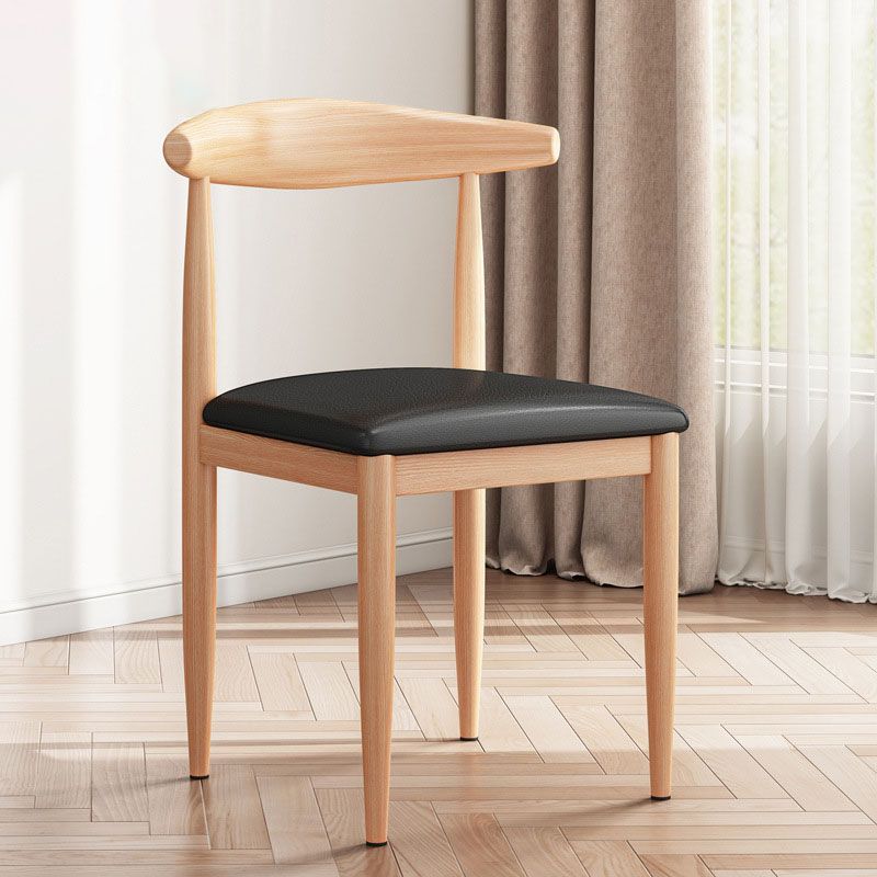 Contemporary Style Dining Open Back Chair Armless Chair with Metal Legs