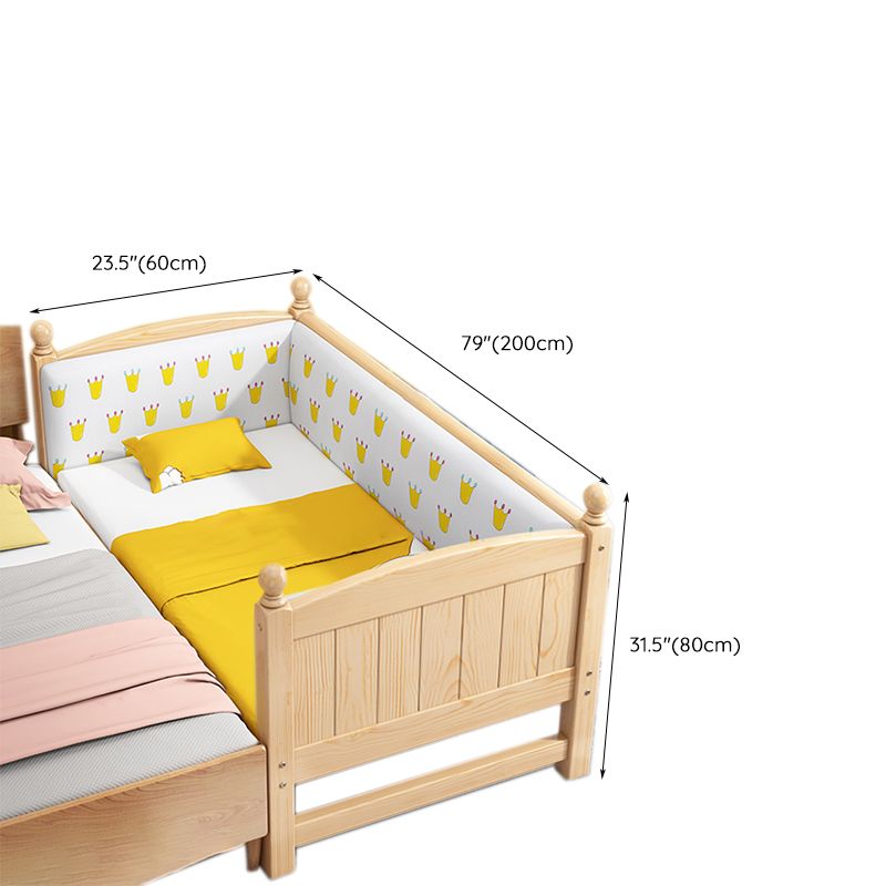 Modern Nursery Crib Solid Wood Nursery Crib Bed with Guardrail