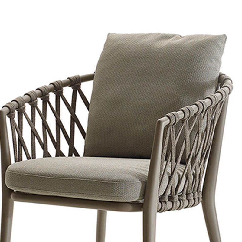 Contemporary Metal Outdoors Dining Chairs with Arm Outdoor Bistro Chairs