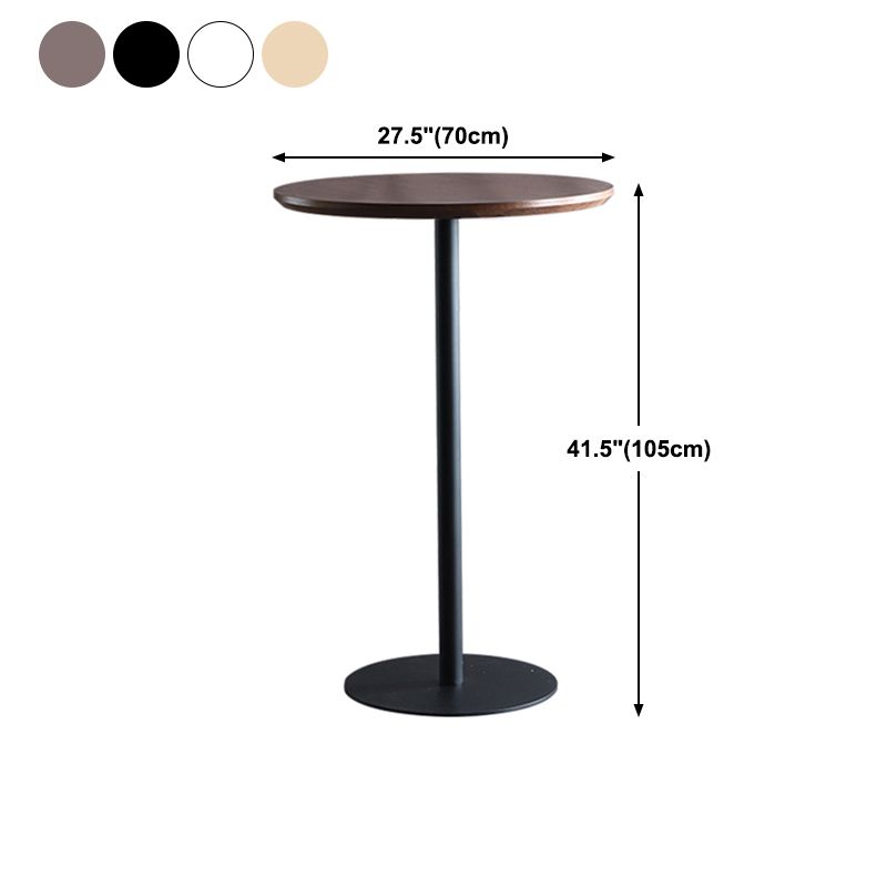 Mesa de comedor de barra de madera industrial mesa redonda de bistro con pedestal único