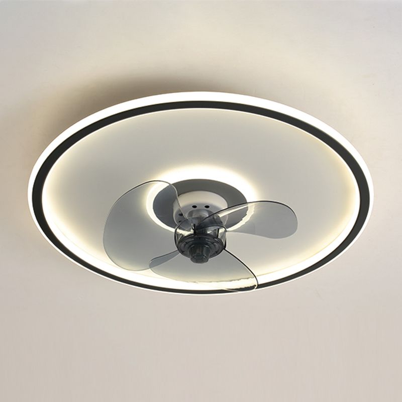 Nordic Round Fan Light Metal 1 Light LED Flush Mount Light for Bedroom