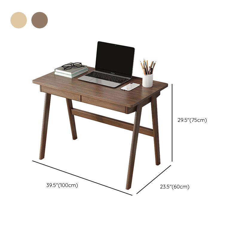 Modern Solid Wood Desk with Chair Study Desk Home Desk with Drawer Student Table