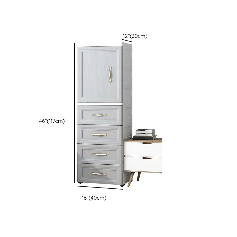 Modern Style Kid's Wardrobe Plastic 1-Door Wardrobe Closet for Bedroom