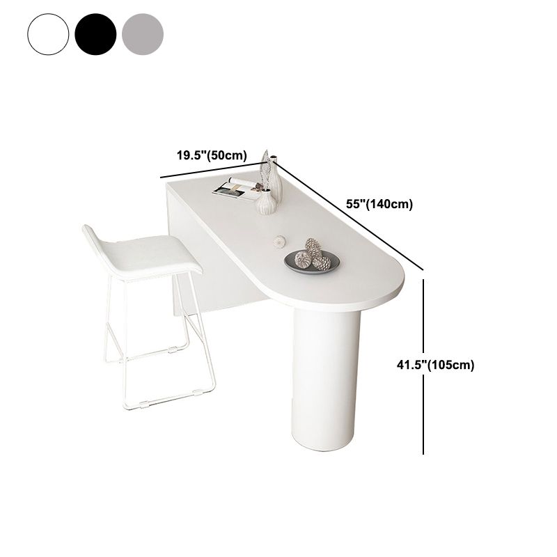 Modern Bar Dining Table Wood Top Bar Dining Table with Sled Base