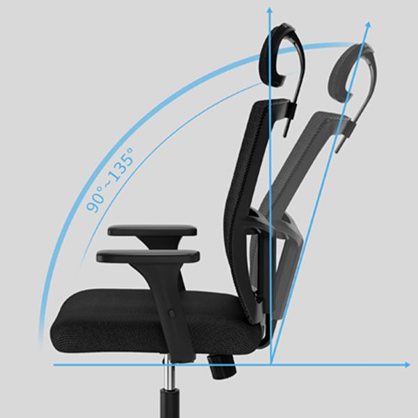 Modern Style Task Chair Mesh Tilt Mechanism Office Chair with Adjustable Arms