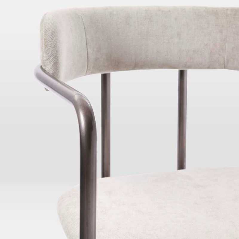 Glam Style Dining Arm Chair Upholstered Dining Armchair for Indoor