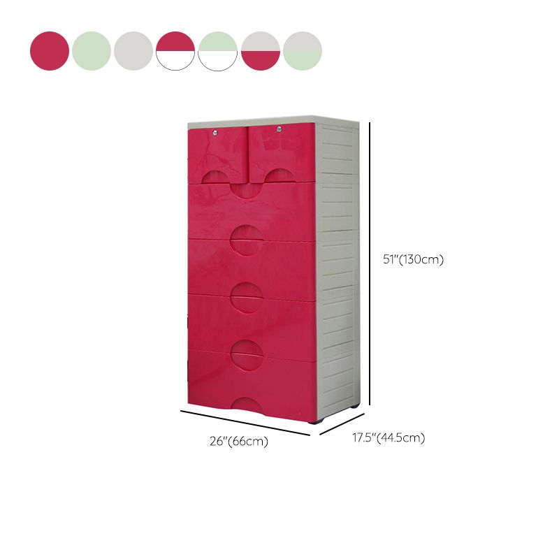 6-drawer Wardrobe Armoire Plastic Bedroom Armoire - 25.98"L x 17.52"W x 51.18"H