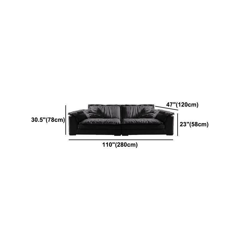 Contemporary Pillow Top Arm Sofa 30.7" H Faux Leather Sofa & Chaise