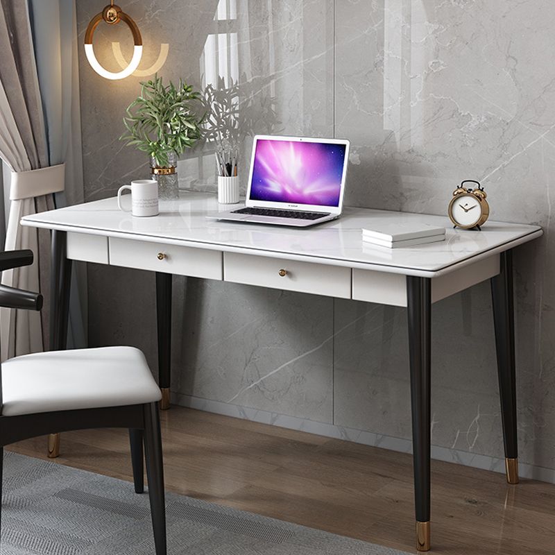 23" Wide Contemporary Writing Desk White Rectangular Office Desk