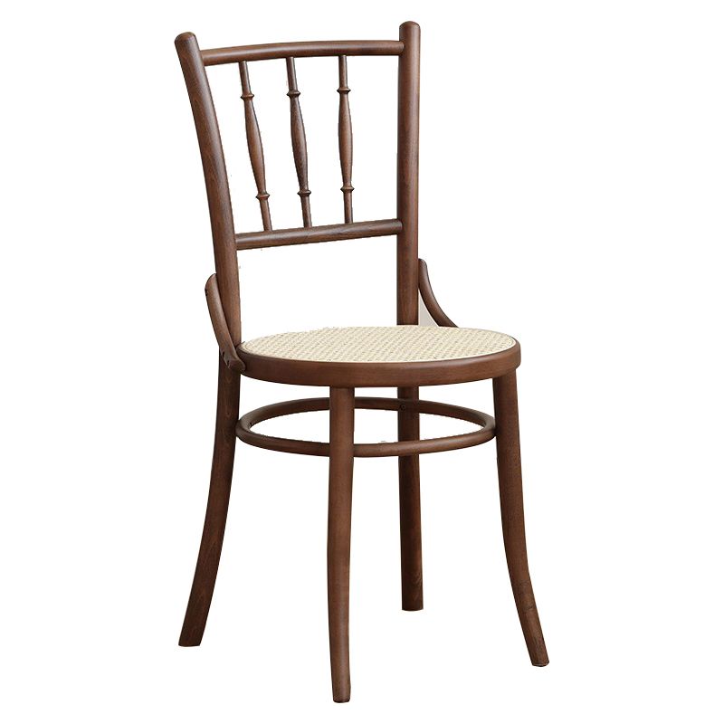 Traditional Birch Slat Back Side Chair Matte Finish Wood Dining Chair