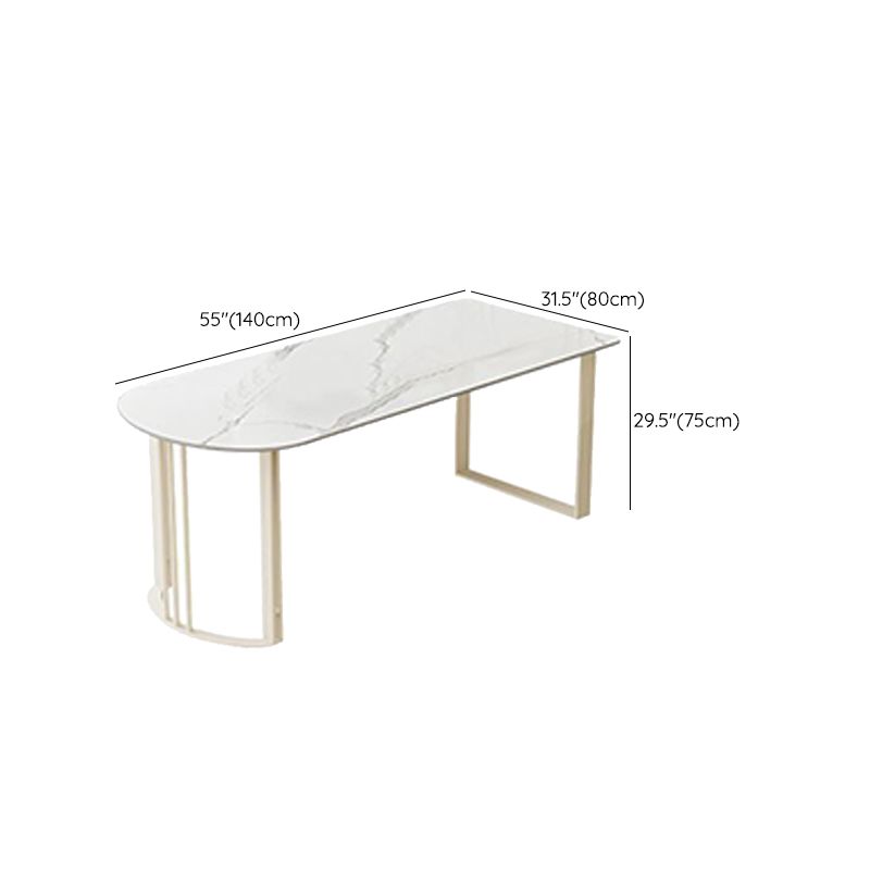 Modern Style Stone Writing Desk Irregular Shape Writing Table with 2-Legs for Home