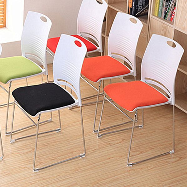 Armless Low Back Conference Chair Microfiber Cushion Contemporary Chair