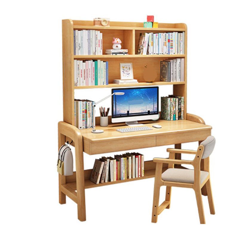 Modern Adjustable Height Writing Desk Solid Wood Home Office Desk