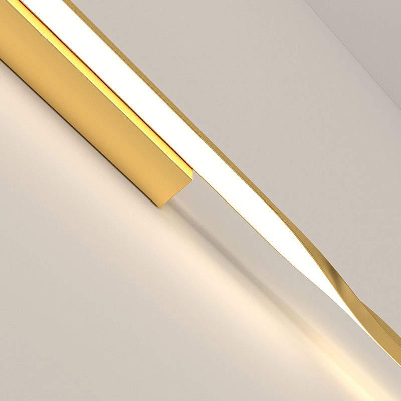 Modern Metal Wall Sconce Linear Shape Vanity Lamp with Silicone Shade