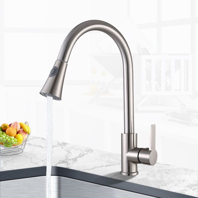 Modern Pull Down Single Handle Kitchen Faucet 1-Hold Water Faucet