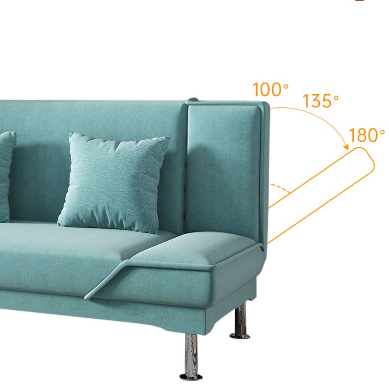 Contemporary Armless Convertible Sofa Linen Foldable Sofa for Apartment