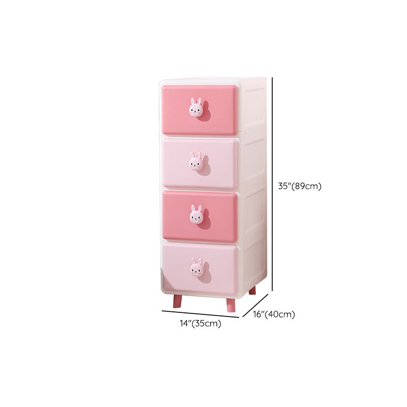 Vertical Kids Nightstand Contemporary Plastic Nursery Dresser for Room