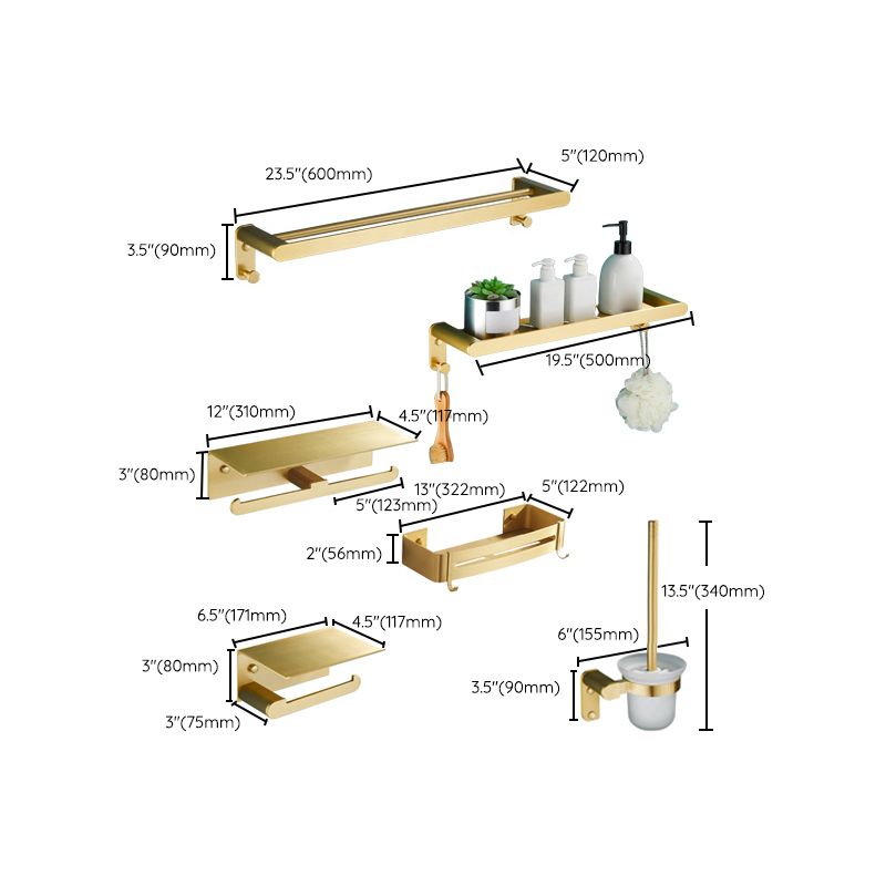 Traditional Bathroom Accessories Hardware Set Gold Bathroom Accessory Kit