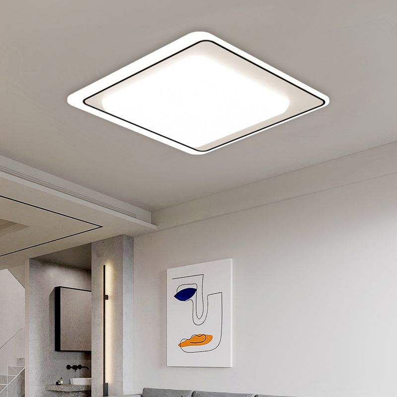 LED Black/Golden Ceiling Light Modern Square Flush Mount Lighting for Foyer