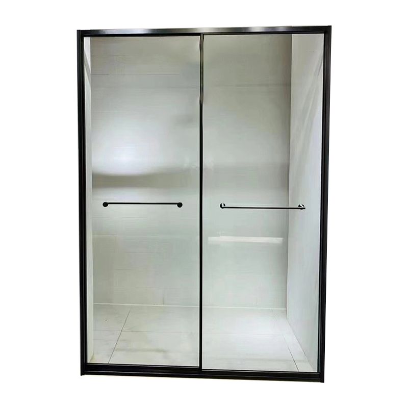 Tempered Glass Shower Bath Door Sliding Transparent Metal Framed Shower Door