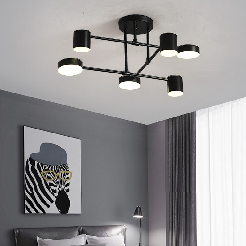 6-Lights Metal Flush Mount Modern Style Flush Mount Lighting for Bedroom