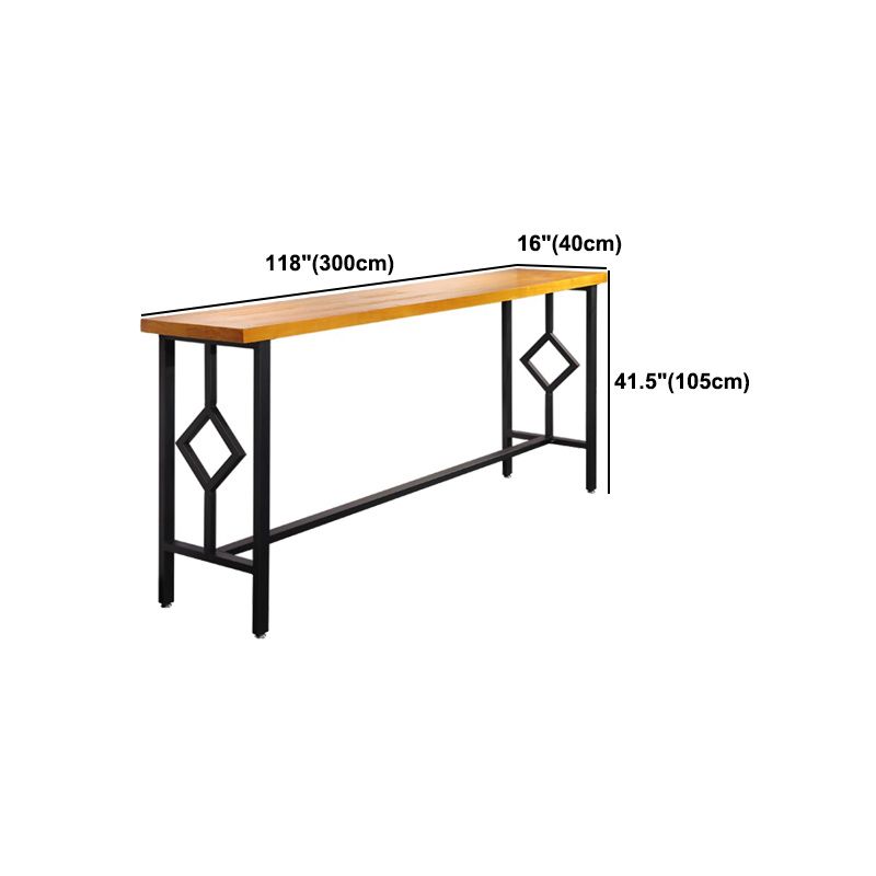 Industrial Style Wood Top Bar Table 42-inch Height Counter Table for Coffee Shop