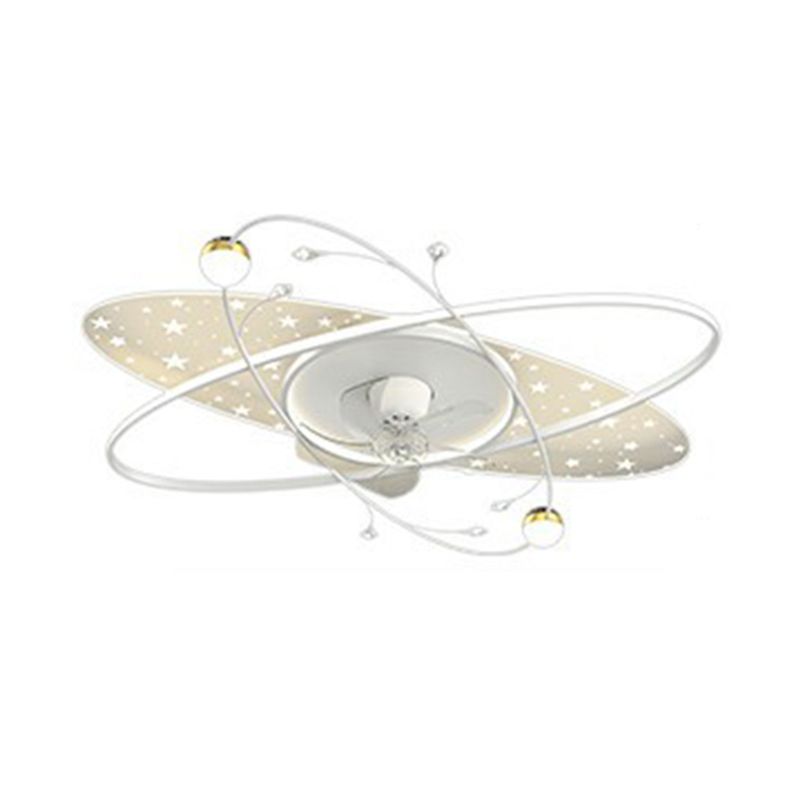 Ellipse Interior LED Ceiling Fan Black / Gold Contemporary Fan Lighting Fixture