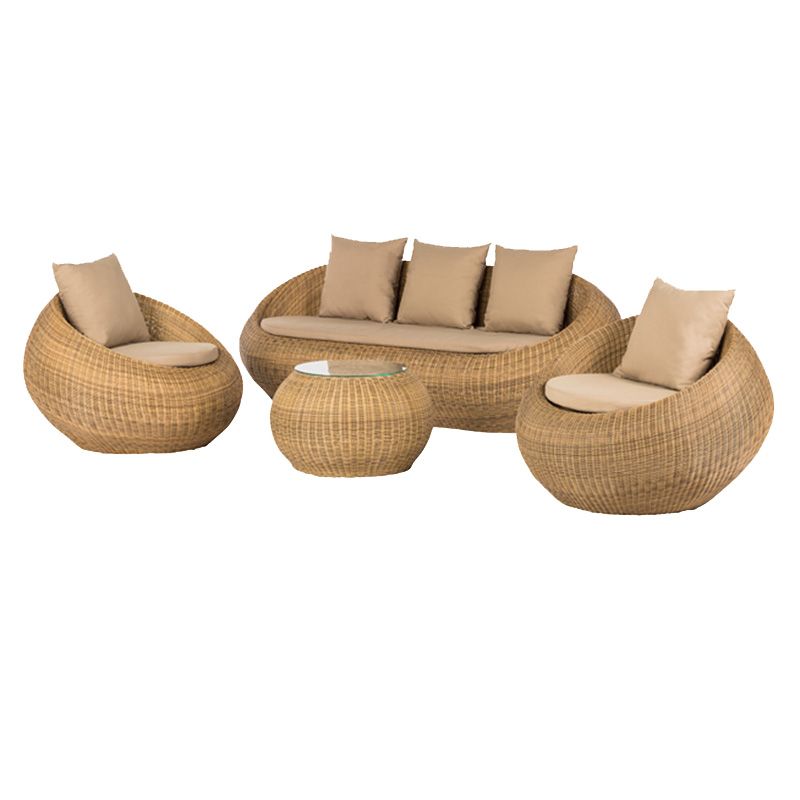 Outdoor Rattan Sofa Tropical Style Simple Leisure Patio Sofa