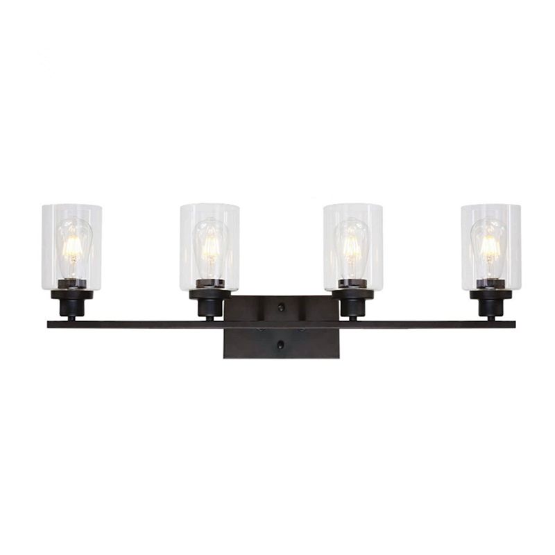 Industrial Simplicity Cylinder Vanity Sconce Lights Glass Wall Mount Light Fixture for Bathroom