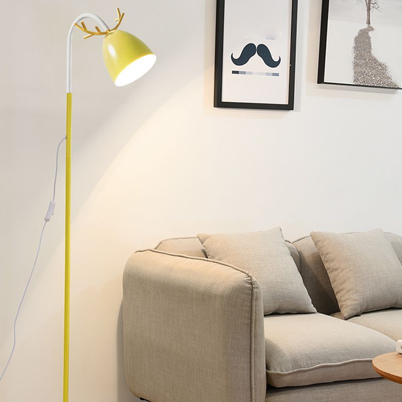 Macaron Metal Floor Reading Lamp 1-Light Floor Light for Living Room