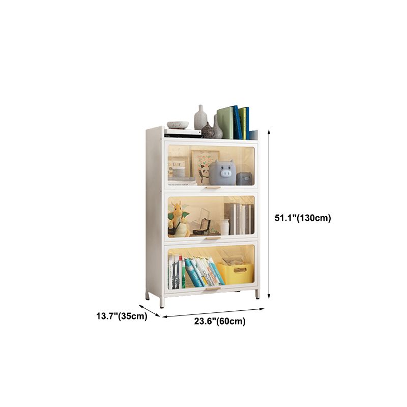 Glam Engineered Wood Bookcase White Standard Shelf with Door