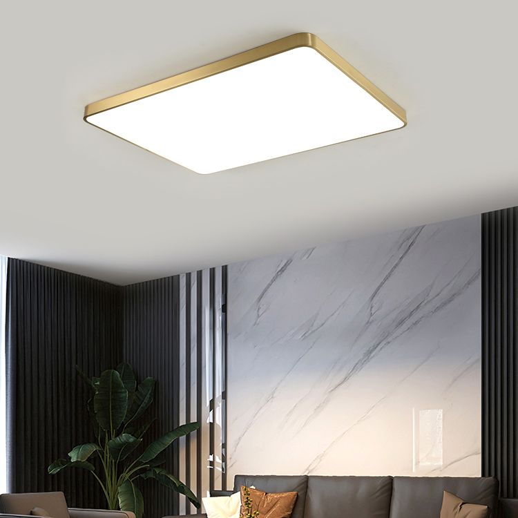 Minimalism Ceiling Light Fixture Gold Flush Mount with Metal for Living Room