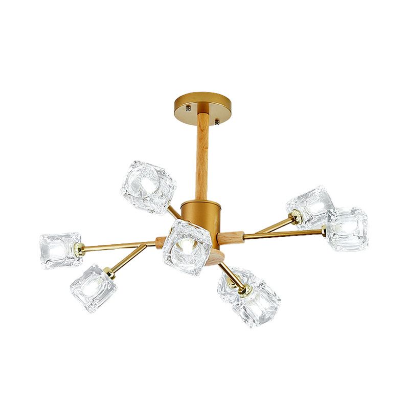 Gold/Grey Branch Chandelier Lamp Modernism Crystal 8/12 Bulbs Hanging Light Fixture