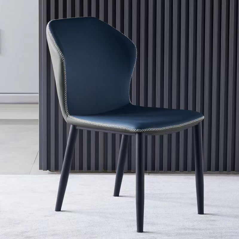 Armless Dining Chairs Contemporary Faux Leather Side Chairs for Dining Room