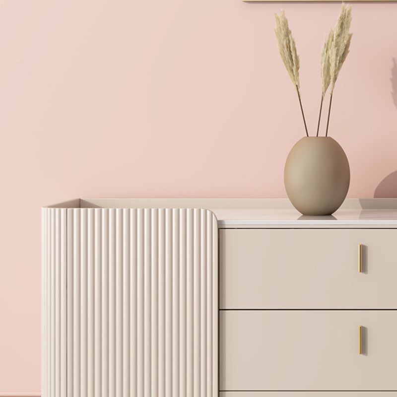 White Buffet Sideboard Dining Room Credenza with Drawers and Storage