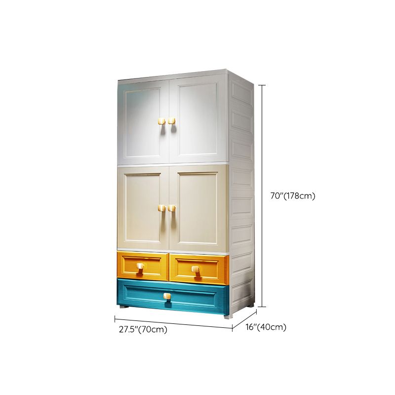 Wardrobe Armoire Plastic Contemporary Wardrobe Closet with Drawers