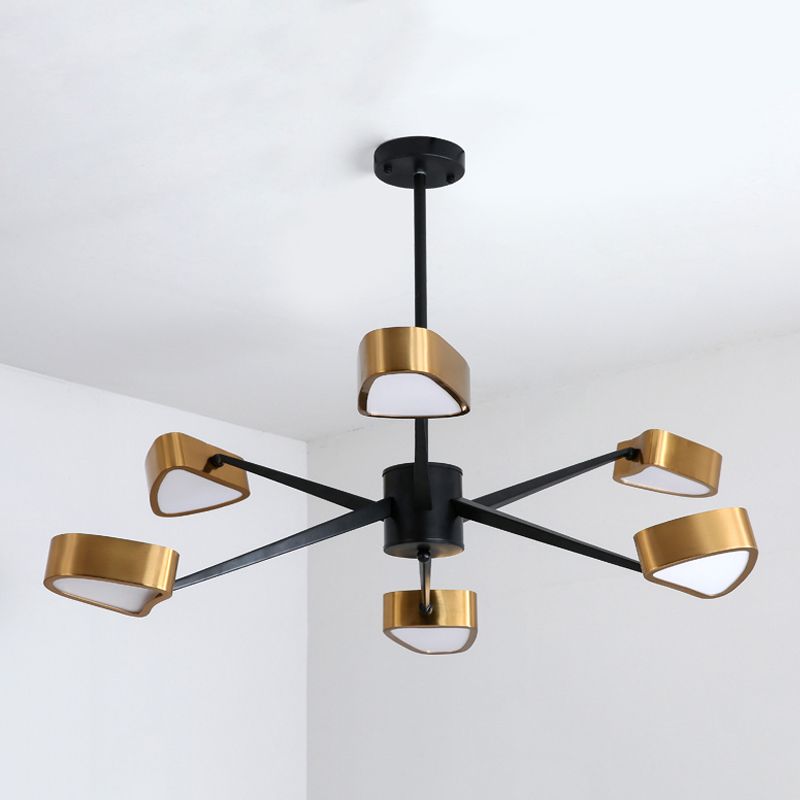 Postmodern Style Metal Chandelier Light Fixture Gold Geometry Shape Pendant Light